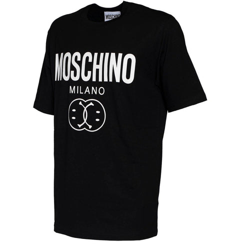 Moschino Bold Double Smiley Logo Black T-Shirt 222ZRJ07119039 1555